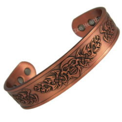 Magnetic Copper Bracelet Skull Design With Gift Bag - Medium Size