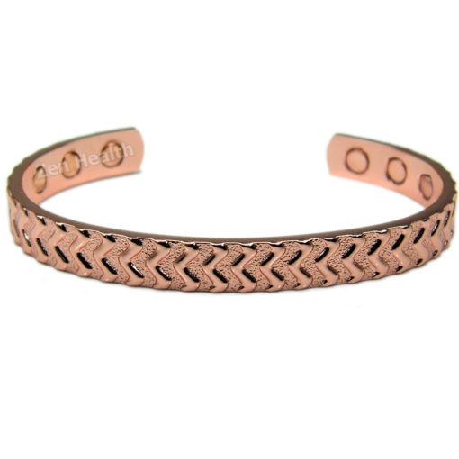 Magnetic Copper Bracelet With Zig-Zag Design - Medium Size