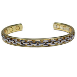 Magnetic Bracelet With Gold and Silver Tone Links Design - Medium Size
