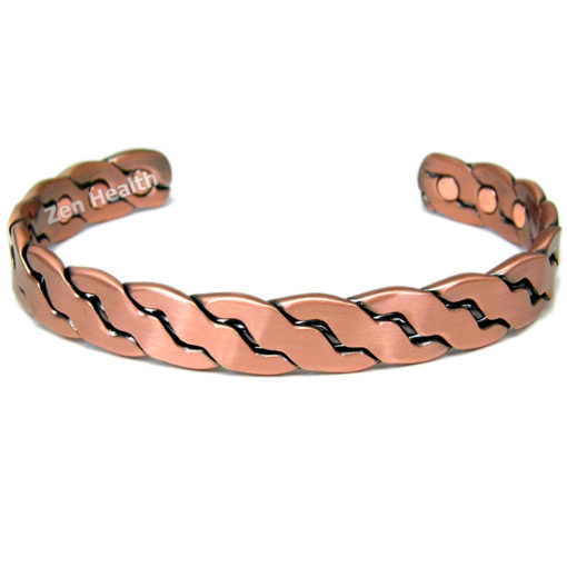 Magnetic Copper Bracelet With Twisted Weave Design - XL Size