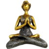 Yoga Meditation Lady Figurine Bronze and Silver 24cm Ornament